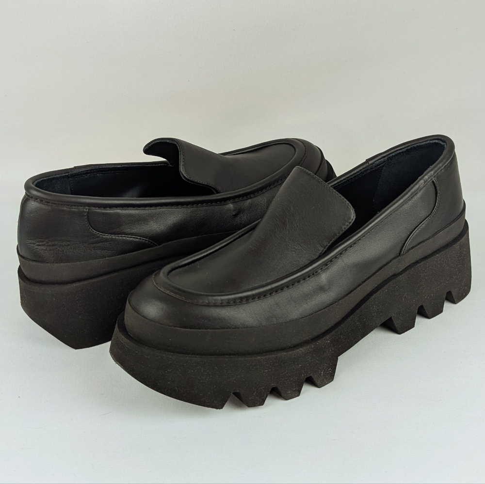 Paloma Barceló Teseo Iris Saw Edge Platform Loafer Moka Brown EU41 US 10.5 NIB